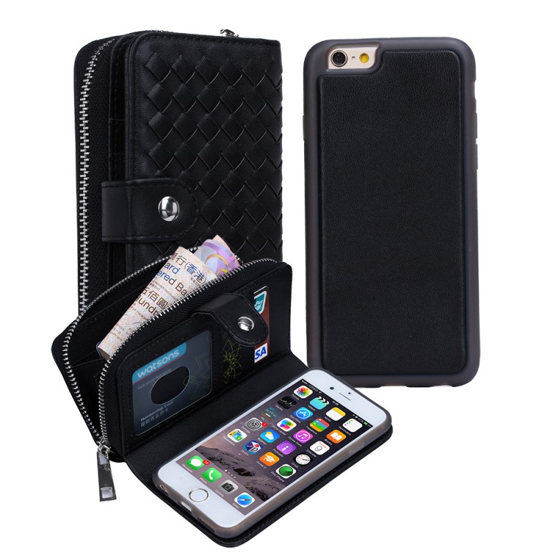 蘋果iPhone6編織紋皮套iPhone6拉鏈皮套iPhone6多卡錢包手機皮套批發・進口・工廠・代買・代購