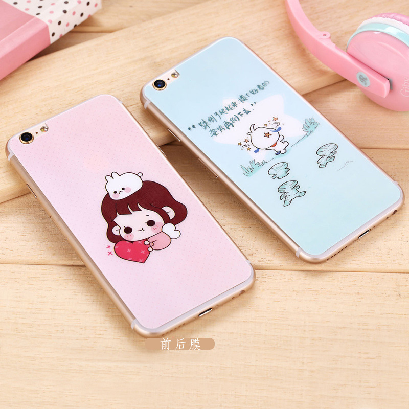 新品iphone6s鋼化玻璃彩膜4.7寸卡通圖案蘋果6plus全屏覆蓋前後膜工廠,批發,進口,代購