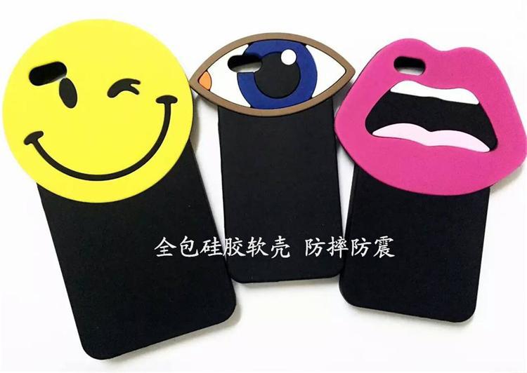 iPhone6手機殼 韓國笑臉大眼睛性感嘴唇矽膠套 蘋果6splus保護套批發・進口・工廠・代買・代購