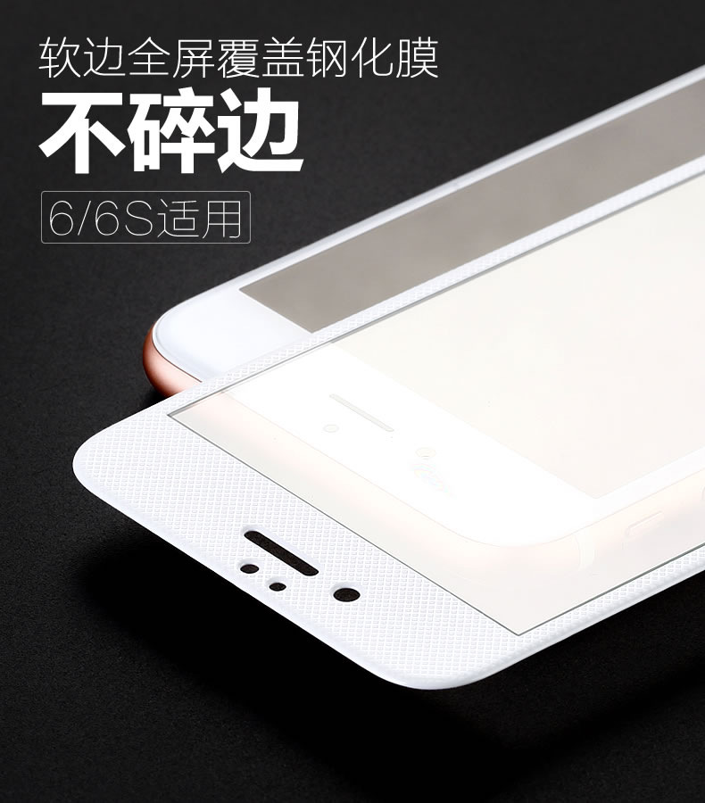 iphone6保護膜 iphone6s鋼化膜全屏4.7寸防指紋手機膜廠傢直銷工廠,批發,進口,代購