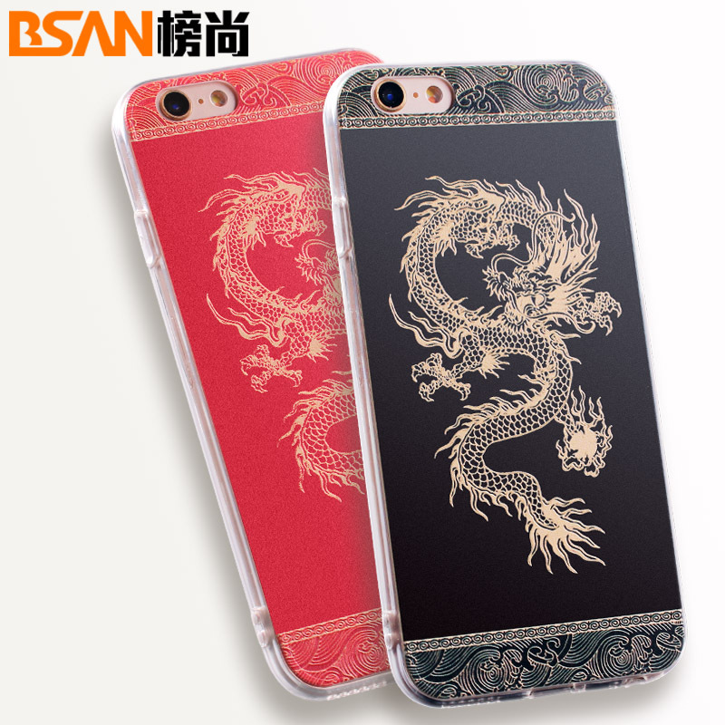 蘋果6Plus手機殼iPhone6s保護殼5se中國風龍tpu矽膠全包邊軟殼潮批發・進口・工廠・代買・代購