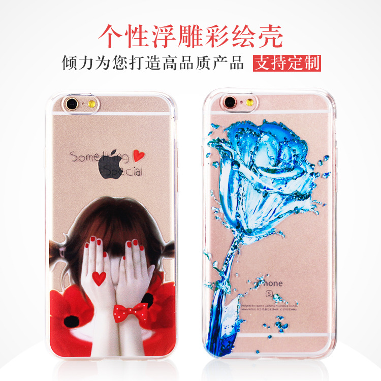 JK新款蘋果6plus水鉆手機殼iPhone6s鑲鉆手機保護套矽膠彩繪軟薄批發・進口・工廠・代買・代購