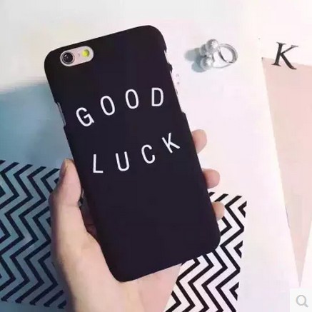 簡約字母GOODLUCK情侶iphone6s手機殼蘋果6plus磨砂硬殼保護套工廠,批發,進口,代購