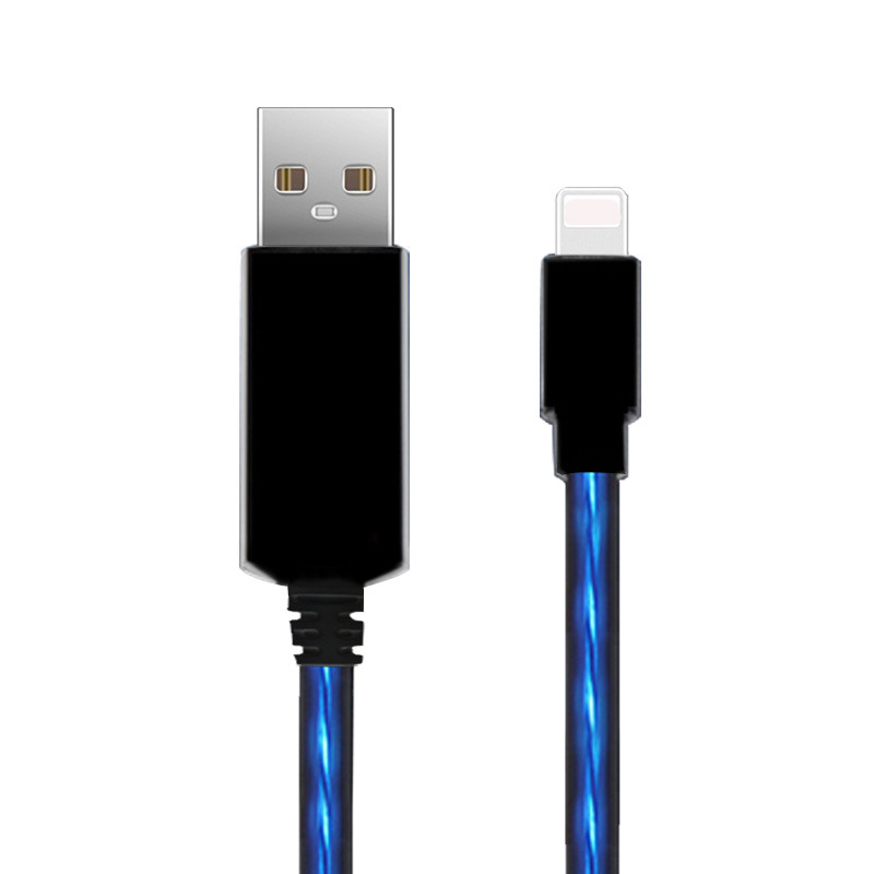 蘋果iphone5s/6充電線ipad流水數據線發光追光數據線追光線流光線工廠,批發,進口,代購