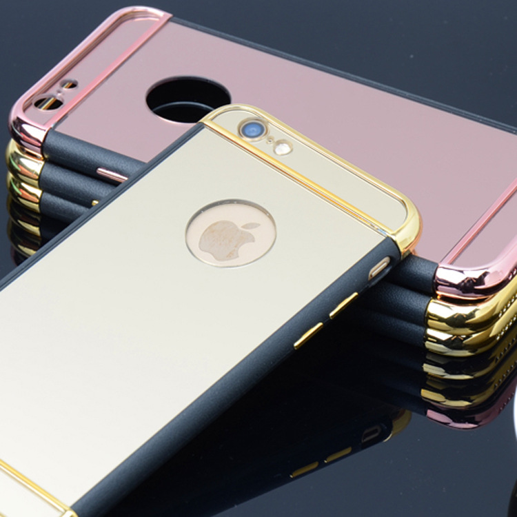 新款蘋果iphone6s plus 電鍍鏡麵保護殼 三合一電鍍殼手機套工廠,批發,進口,代購
