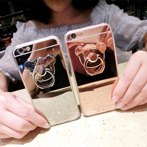 蘋果7plus鏡麵手機殼iPhone6s支架軟殼5s/se個性創意6plus手機套工廠,批發,進口,代購