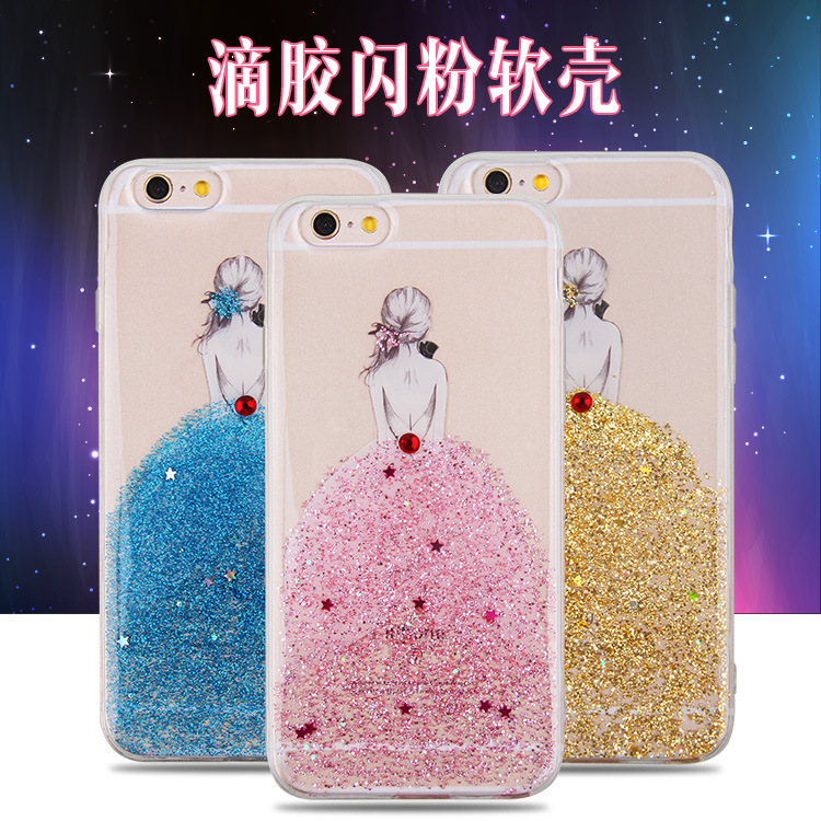 iphone6plus手機殼 永生真花滴膠手機殼oppo乾花閃粉防摔蘋果軟殼批發・進口・工廠・代買・代購
