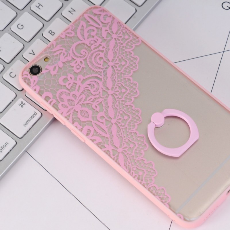 適用於iphone6蕾絲指環扣支架手機殼X6plus/X7plus/R9plus掛繩孔批發・進口・工廠・代買・代購