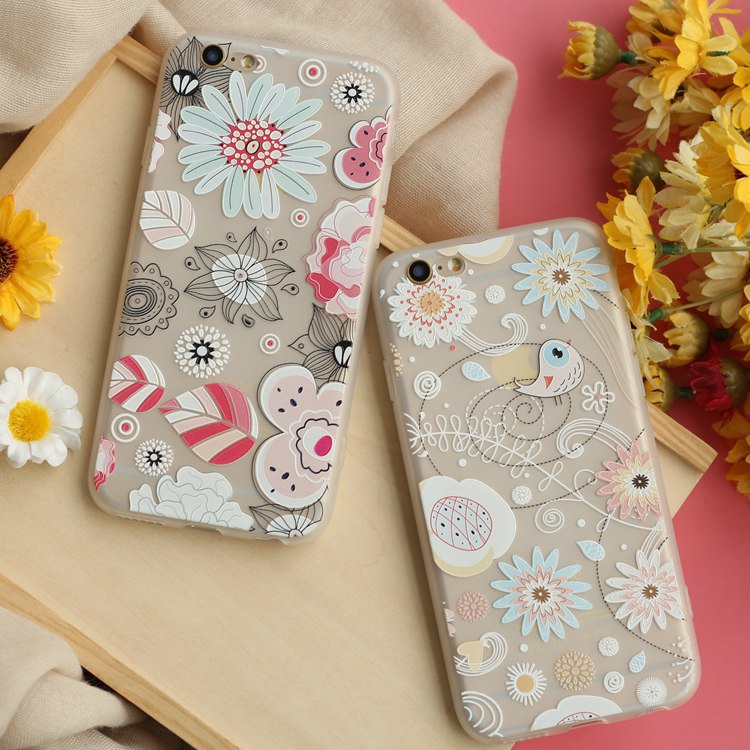 日韓iphone6浮雕手機殼矽膠文藝全包邊創意iphone6 plus保護套工廠,批發,進口,代購