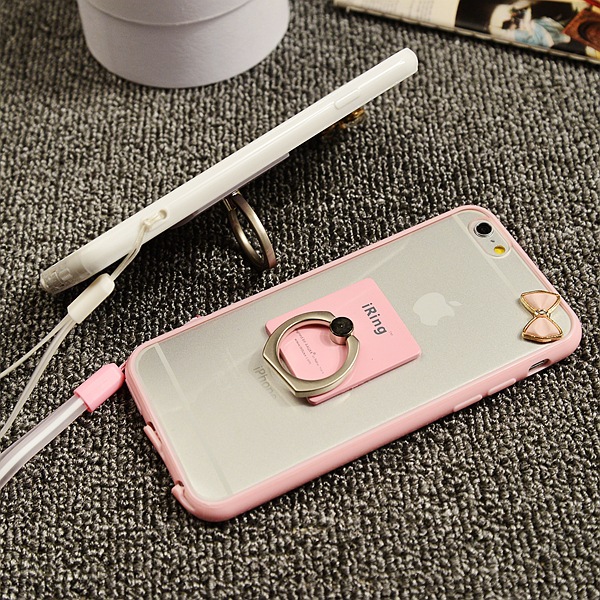 蘋果6手機殼iphone6s plus矽膠手機套5s韓版指環支架帶蝴蝶結鉆殼工廠,批發,進口,代購