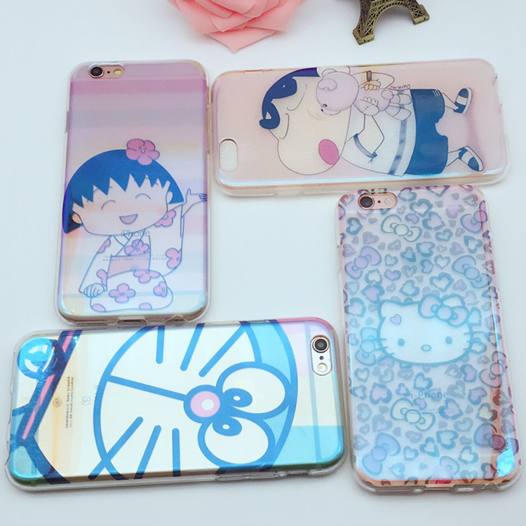 iphone6plus半透明卡通鐳射藍光手機殼蘋果6s全包TPU保護套軟批發・進口・工廠・代買・代購