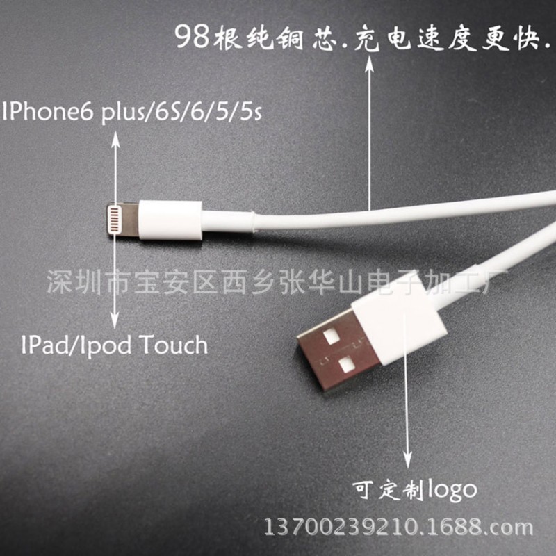 廠傢直銷 全銅芯高速數據線 適用於Iphone/plus/6/6s/5s/ipad通用工廠,批發,進口,代購