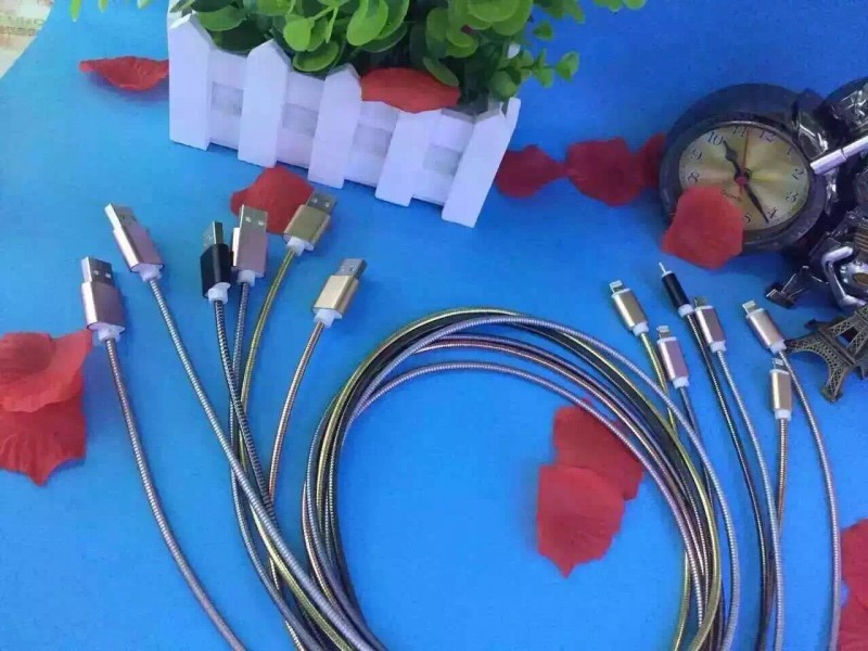 新款熱銷過2A三星 蘋果鋼絲充電線  適用Iphone Micro USB數據線工廠,批發,進口,代購