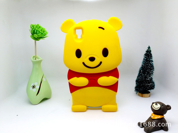爆款iphone6s矽膠手機殼防摔可愛3D立體維尼熊手機殼來圖加工定製批發・進口・工廠・代買・代購