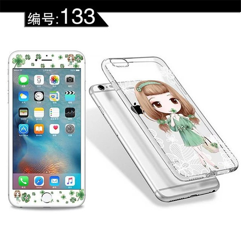 iphone6 plus高清鋼化彩膜iPhone6卡通前彩鋼化膜後軟膠殼保護套批發・進口・工廠・代買・代購