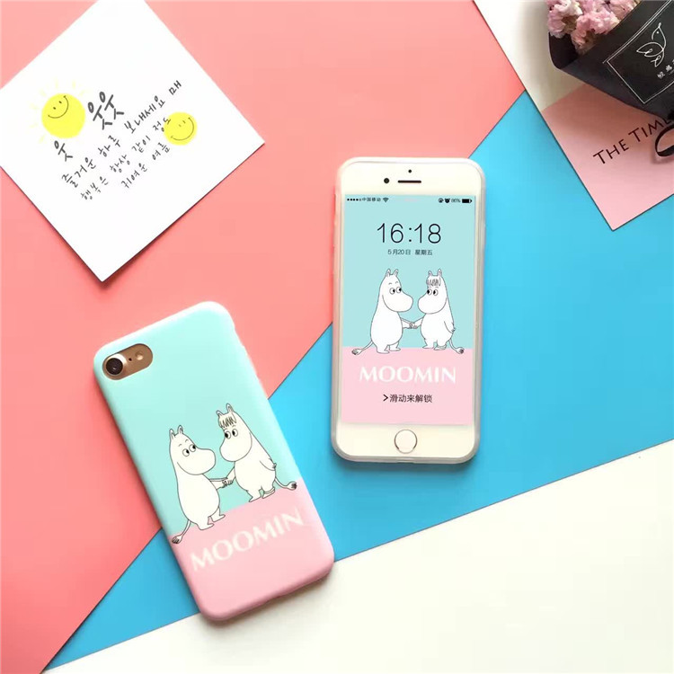 可愛卡通姆明蘋果7手機殼iphone7plus軟殼6s保護套磨砂IMD情侶工廠,批發,進口,代購