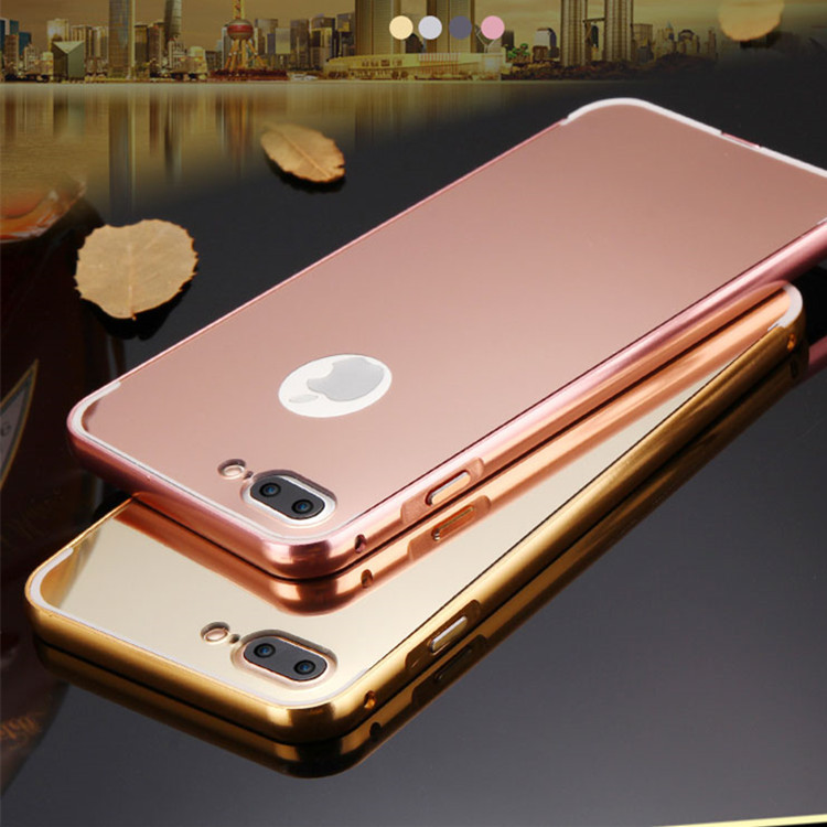 iPhone7手機殼 蘋果6s plus外殼 24K電鍍鏡麵金屬邊框後蓋批發・進口・工廠・代買・代購