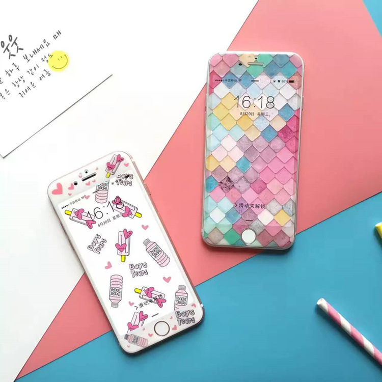 韓國粉色飲料瓶冰棍全屏3D納米iPhone6 plus鋼化玻璃蘋果6s手機膜工廠,批發,進口,代購