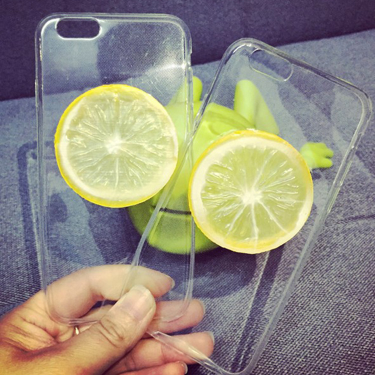 日本原宿軟妹仿真檸檬手機殼 TPU透明保護殼卡通個性新款工廠,批發,進口,代購