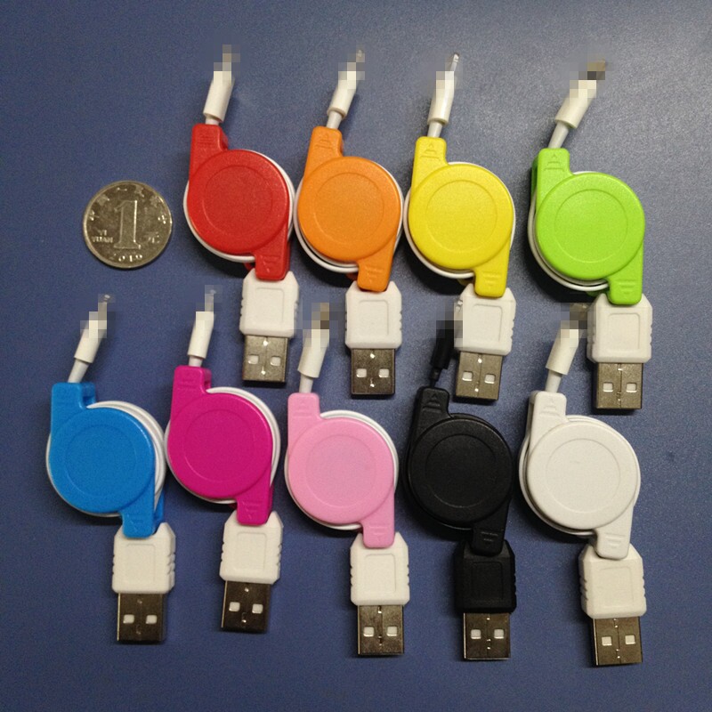 熱賣精美彩色現貨 iPhone5數據線 伸縮線 充電線 品質保證工廠,批發,進口,代購