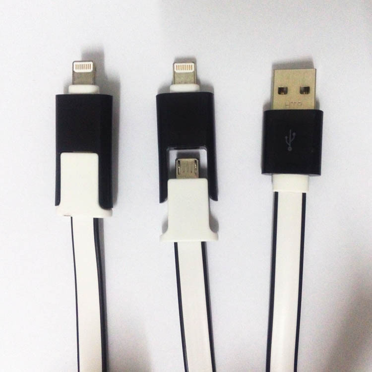 iphone5S蘋果6plus數據線小米華為手機充電線二合一麵條線工廠,批發,進口,代購