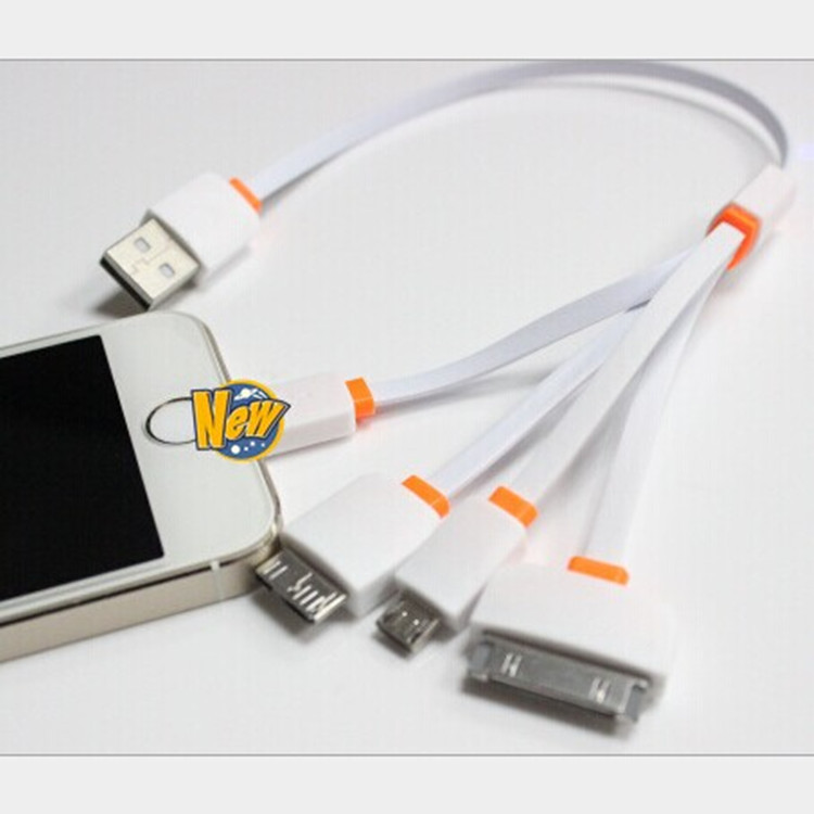 移動電源一拖四麵條線 多功能數據線 4合1 USB手機充電線 四合一批發・進口・工廠・代買・代購
