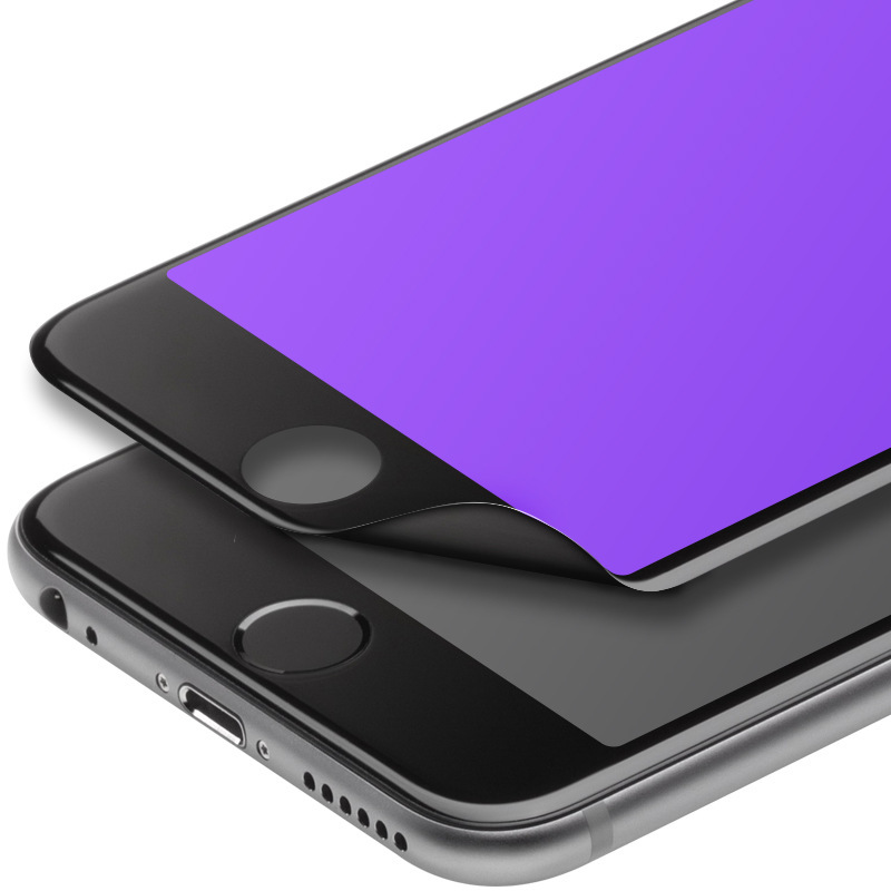 蘋果3D曲麵膜iPhone6S電鍍紫光鋼化膜全屏碳纖維軟邊plus全覆蓋膜批發・進口・工廠・代買・代購
