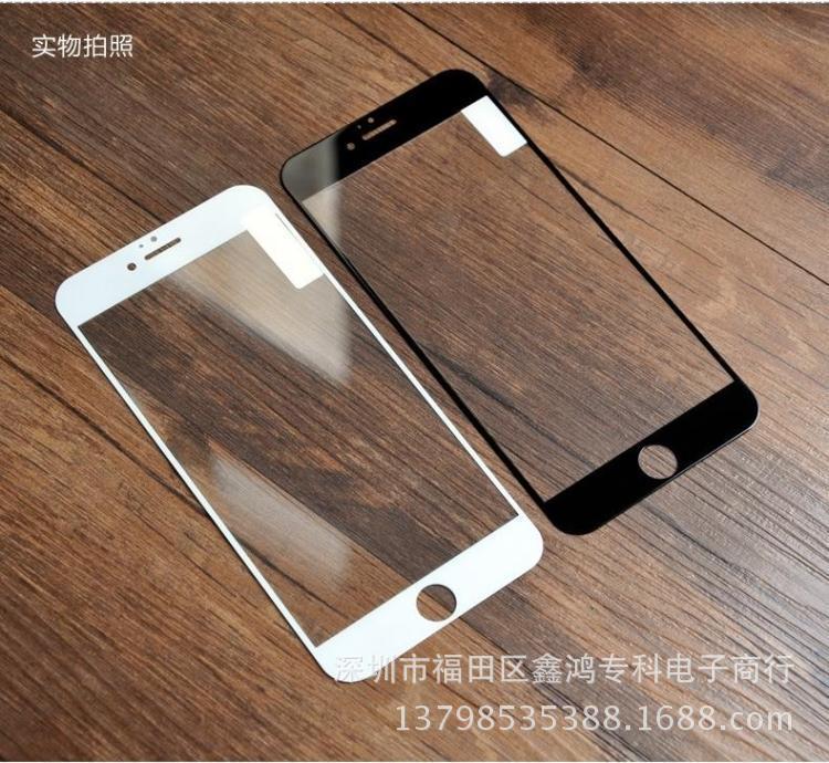 新款iPhone6絲印黑白鋼化膜4.7全屏玻璃膜5.5絲印鋼化膜廠傢直銷工廠,批發,進口,代購