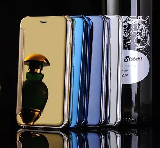 蘋果iPhone7手機殼電鍍鏡麵 iPhone6 plus皮套鏡子外殼翻蓋保護套工廠,批發,進口,代購