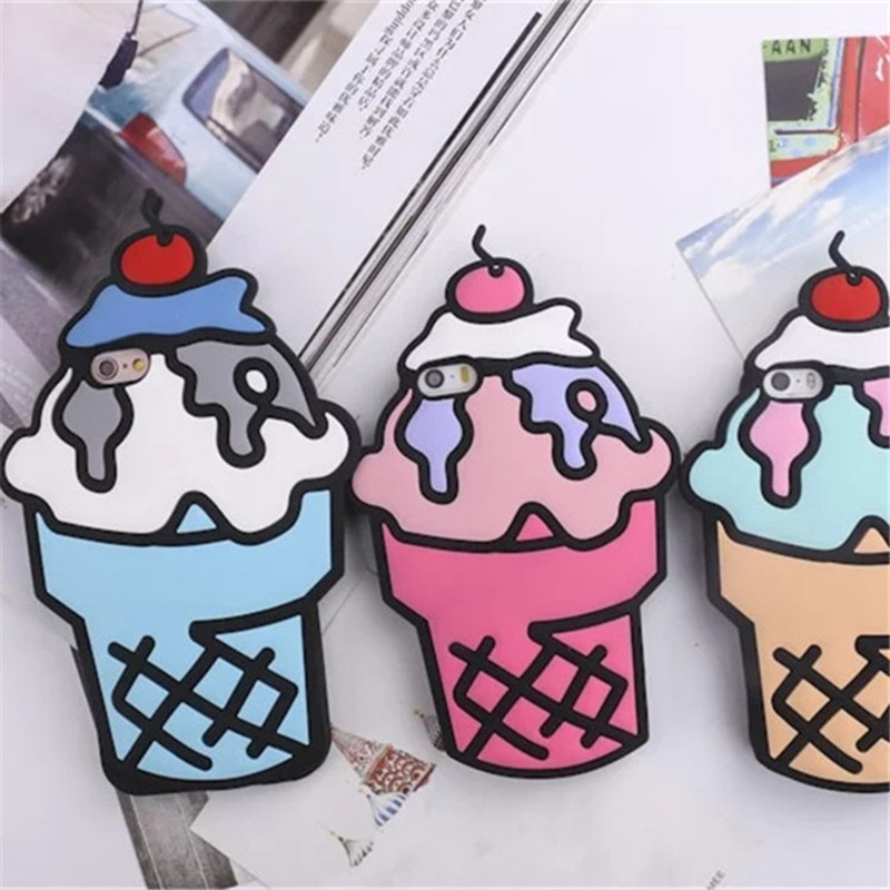 iphone7手機殼夏季櫻桃冰淇淋6splus三星Note5雪糕甜筒矽膠保護套批發・進口・工廠・代買・代購