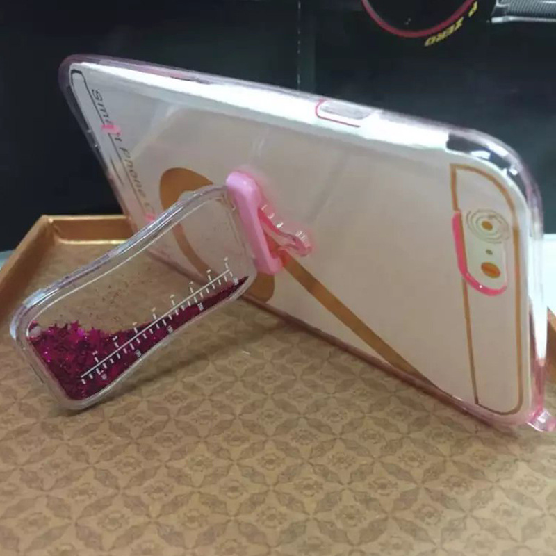 新款iphone7奶瓶支架手機殼蘋果6PLUS矽膠透明流沙掛繩保護套6S工廠,批發,進口,代購