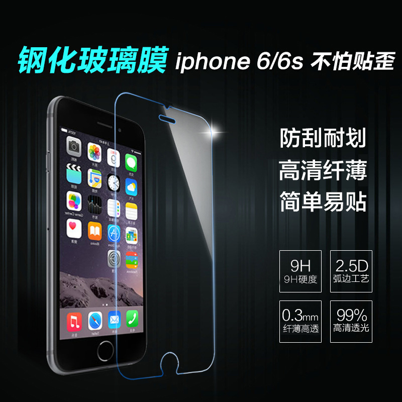 超薄鋼化玻璃膜適用於iphone4/4s/5/5s/6/6splus蘋果裸鋼批發供應批發・進口・工廠・代買・代購