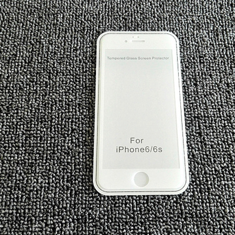 iphone6S全屏絲印磨砂鋼化膜 蘋果6Plus霧麵滿版彩色玻璃貼膜批發批發・進口・工廠・代買・代購