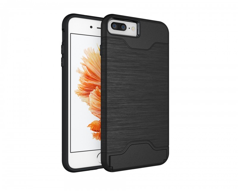 新款金屬拉絲插卡帶萬能支架多功能外殼for iphone7手機殼7PLUS工廠,批發,進口,代購