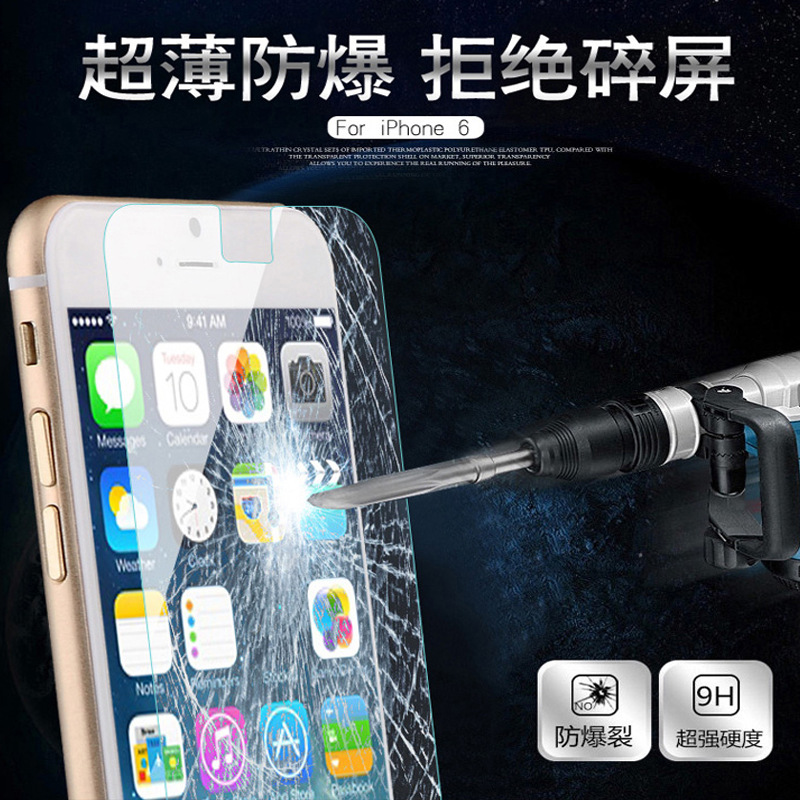 iPhone6 plus鋼化玻璃膜超薄弧麵防爆屏膜 蘋果手機鋼化膜批發工廠,批發,進口,代購