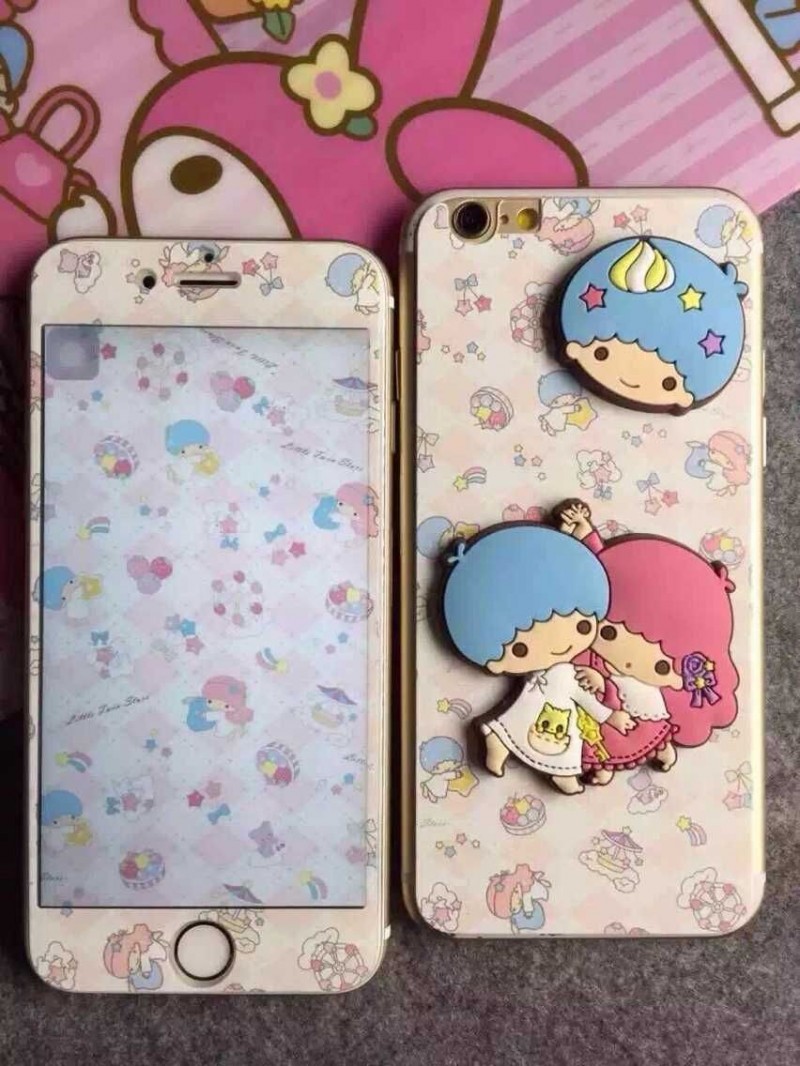 蘋果6s立體卡通鋼化膜 iphone6plus美樂蒂防爆膜6P防摔鋼化彩膜保工廠,批發,進口,代購