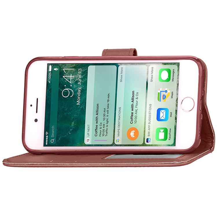 仿皮紋iPhone7手機保護殼 蘋果7 Plus Case 視窗卡槽 翻蓋皮套工廠,批發,進口,代購