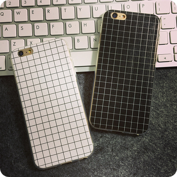 iphone7黑白簡約田字格英倫小格子iphone6蘋果6plus手機殼保護殼批發・進口・工廠・代買・代購