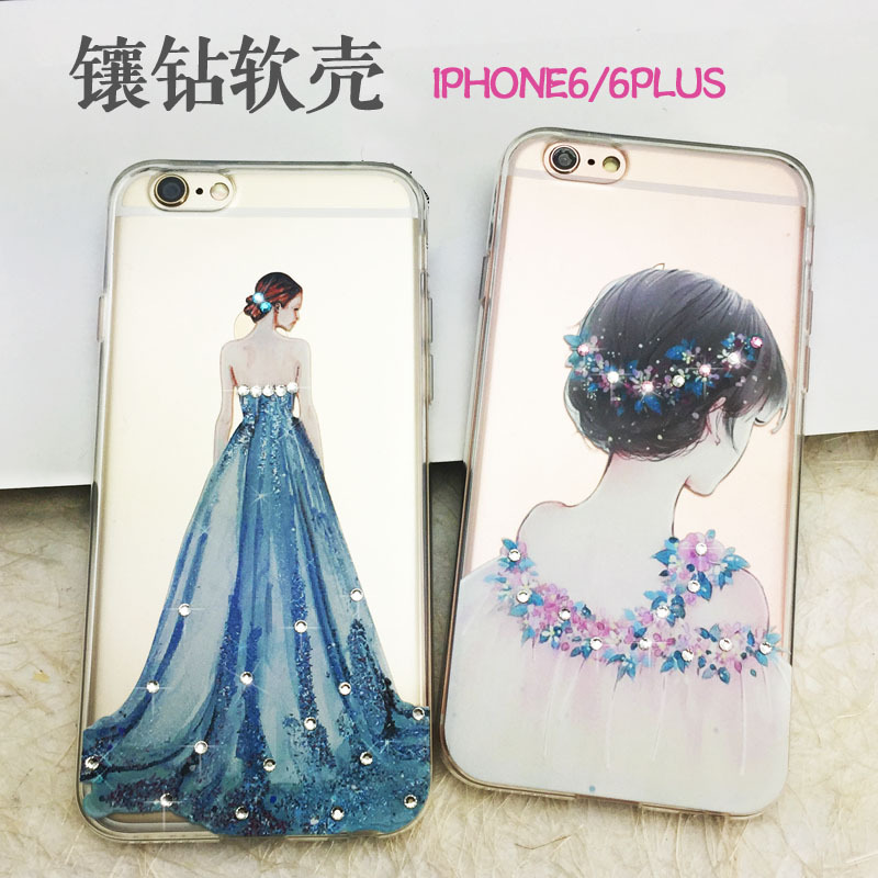 簡美iphone7手機殼創意新款水鉆蘋果6plus保護套6s浮雕TPU軟配件批發・進口・工廠・代買・代購