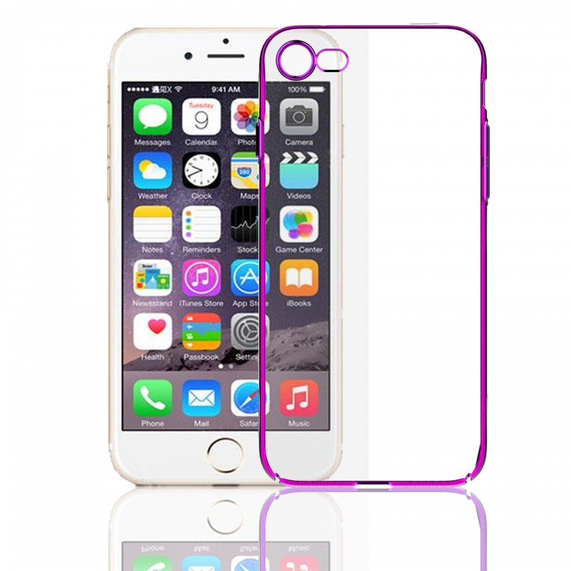 蘋果iPhone7手機殼 電鍍漸變手機套橡膠油皮革手機殼雙小攝影孔工廠,批發,進口,代購
