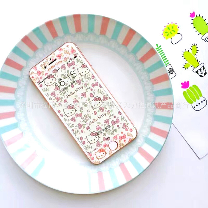 iPhone6s碳纖維鋼化膜蘋果6全屏覆蓋卡通玻璃膜4.7保護膜彩膜工廠,批發,進口,代購