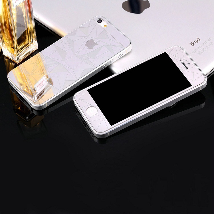 iphone6 Plus菱形電鍍鋼化膜 蘋果6P浮雕鋼化玻璃膜 3D鏡子鋼化膜工廠,批發,進口,代購