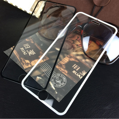 蘋果6s鋼化膜全貼合iphone6splus白色絲印全屏覆蓋鋼化玻璃膜黑色批發・進口・工廠・代買・代購