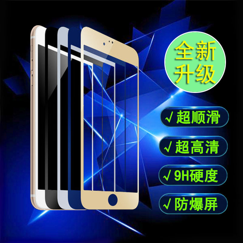 蘋果iPhone6 Plus碳纖維鋼化玻璃膜 iphone6全屏覆蓋3D納米彩膜工廠,批發,進口,代購