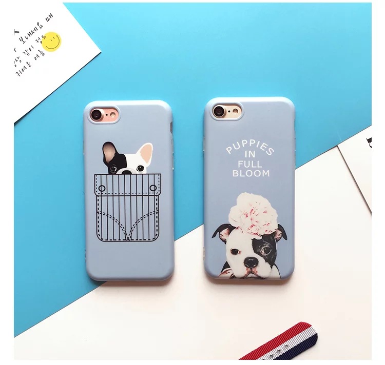 韓國鬥牛犬iPhone7 6plus手機殼 蘋果6s軟膠包邊保護套批發・進口・工廠・代買・代購
