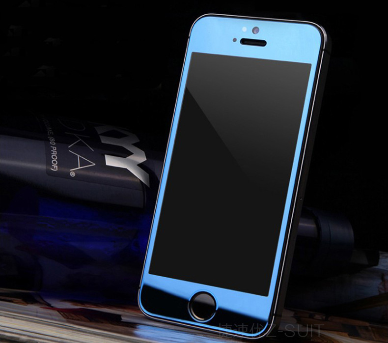 蘋果系列彩色鏡子電鍍鋼化玻璃膜 iPhone6納米防爆貼膜 廠傢直銷批發・進口・工廠・代買・代購