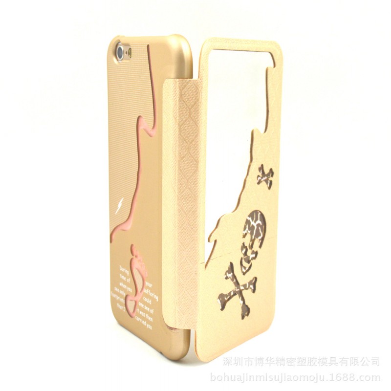 iphone 6+立體腳丫骷髏開窗手機皮套 定製手機皮套批發・進口・工廠・代買・代購