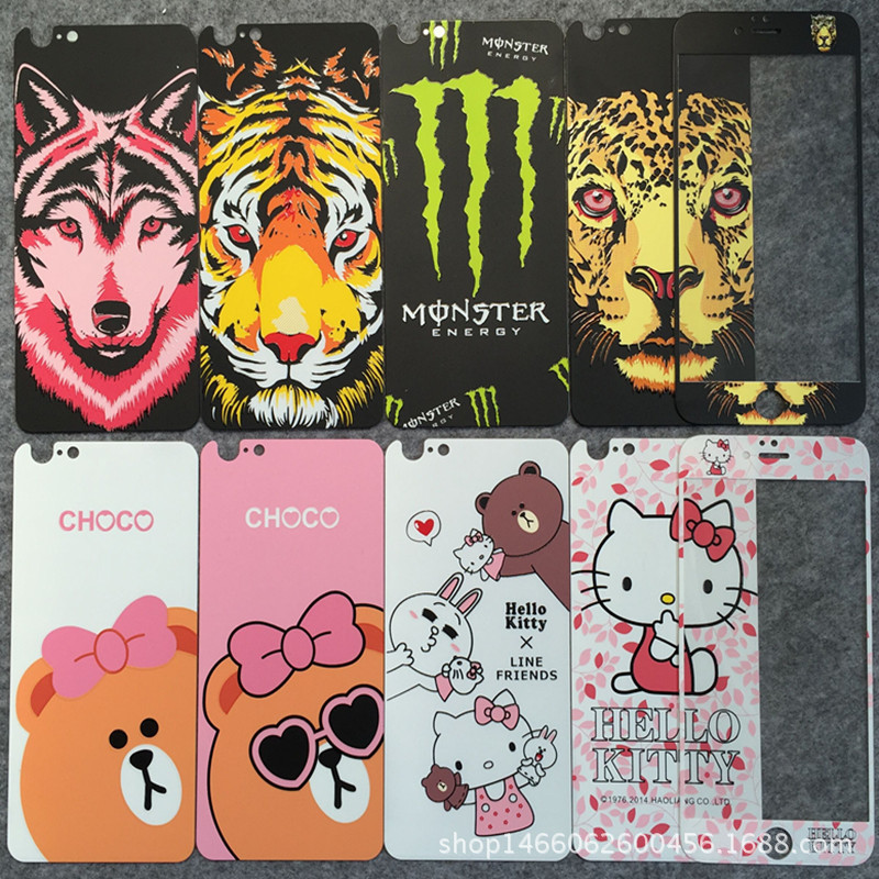 蘋果6S夜光浮雕鋼化膜iphone6卡通彩膜鋼化膜4.7夜光卡通鋼化膜工廠,批發,進口,代購