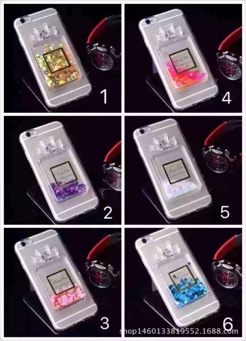 蘋果iphone7手機殼香水瓶愛心液體手機殼iPhone6星星流沙保護套工廠,批發,進口,代購