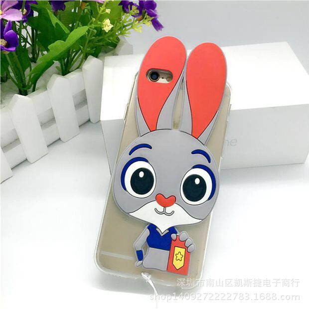 瘋狂動物城6朱迪兔子iphone7s手機殼plus蘋果SE卡通矽膠6s掛繩工廠,批發,進口,代購